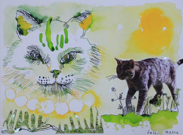 Sehgewohnheiten der Kleinsten - Katze (c) Collage von Susanne Haun