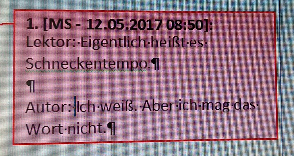 Autorenreaktion, wie ich sie mag&nbsp;:-)
